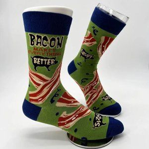 Bacon Makes Everything Better Men's Novelty Crew Socks